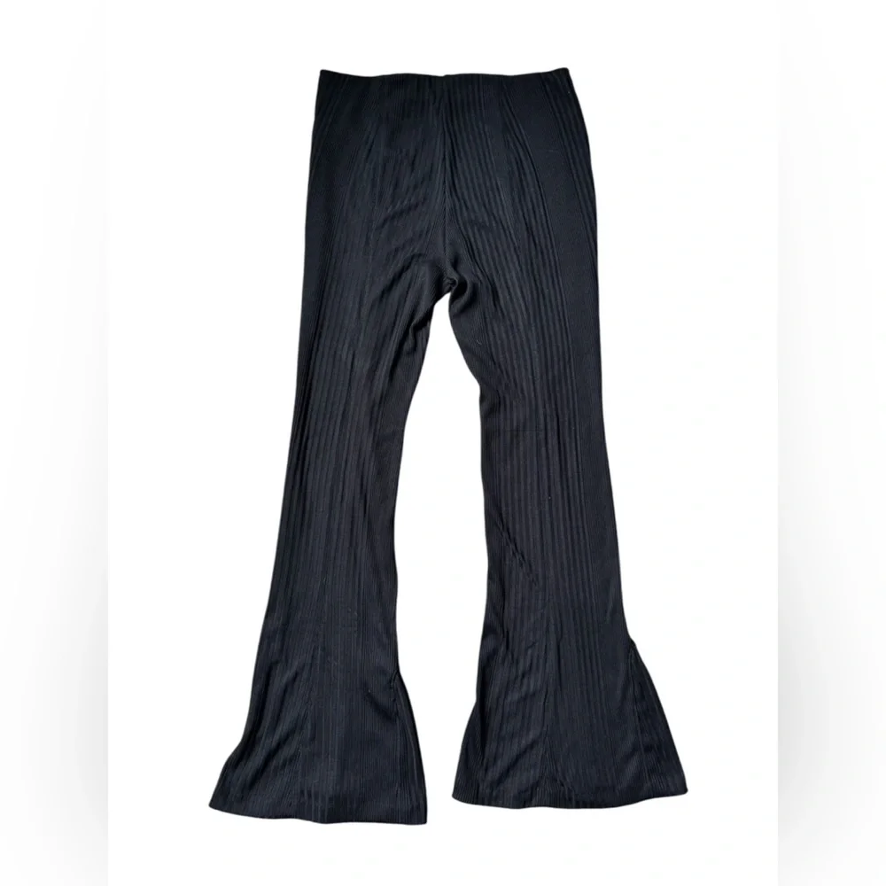 Maeve by Anthropologie Ribbed and Flared Black Pants size medium - Picture 6 of 9